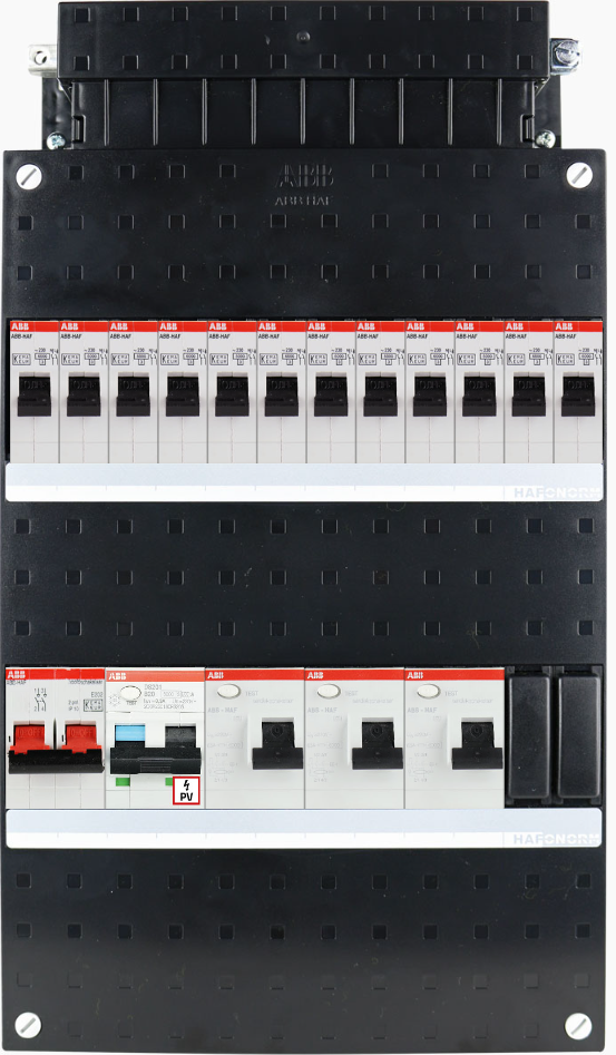 ABB 1-fase groepenkast busboard - 12 groepen met PV 1-fase