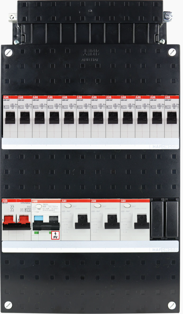 ABB 1-fase groepenkast busboard - 12 groepen met PV 1-fase