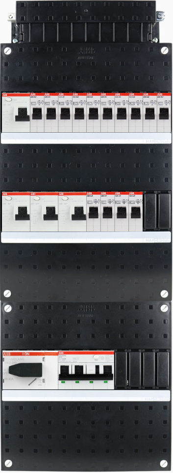 ABB 3-fase groepenkast busboard - 14 groepen met PV 3-fase