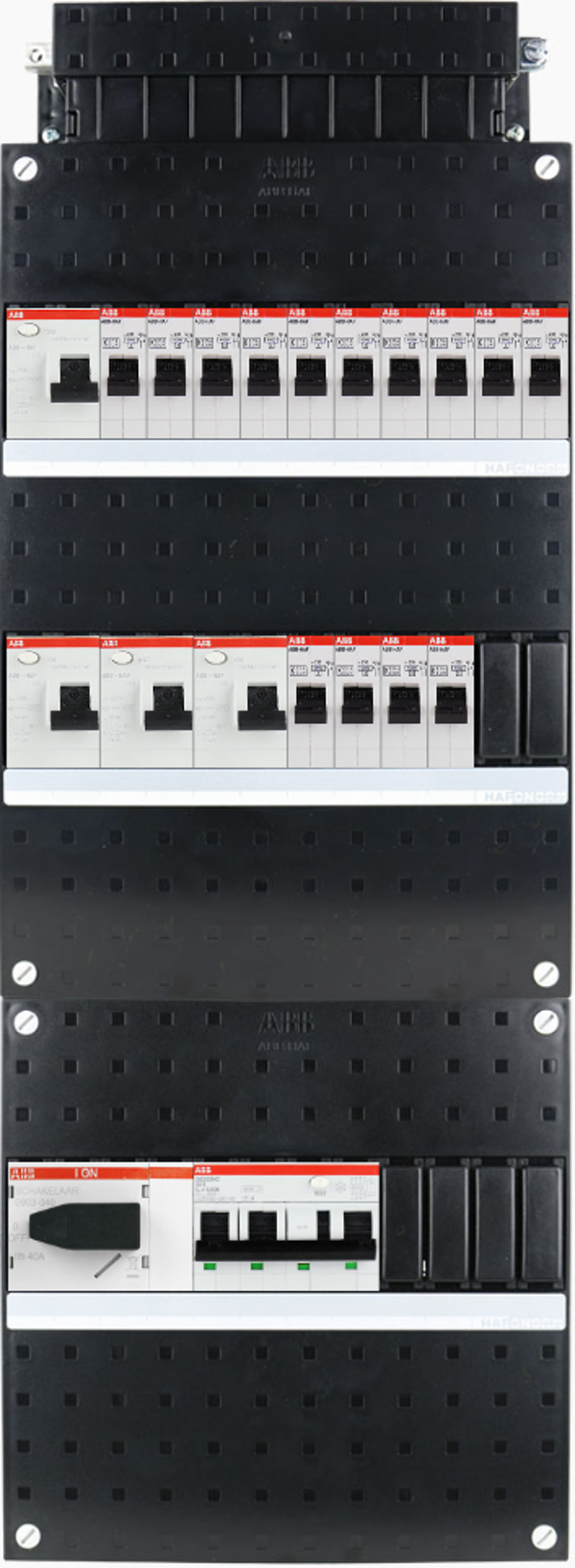 ABB 3-fase groepenkast busboard - 14 groepen met PV 3-fase