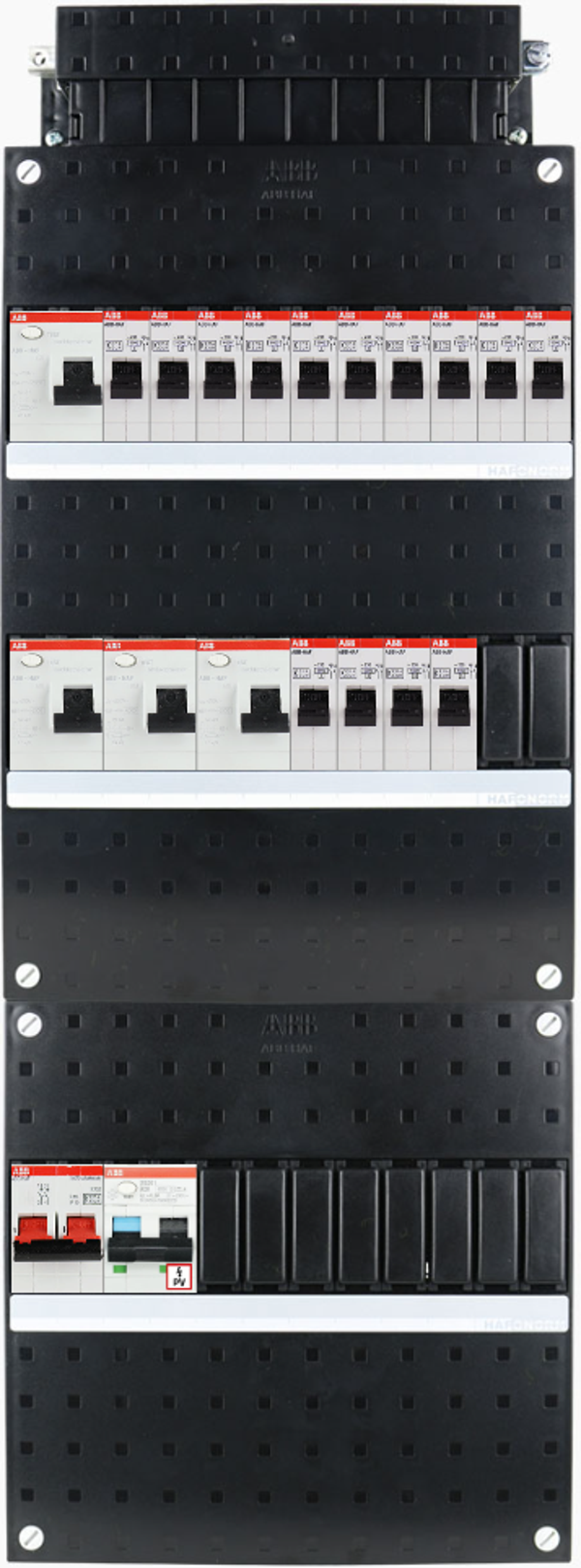 ABB 1-fase groepenkast busboard - 14 groepen met PV 1-fase