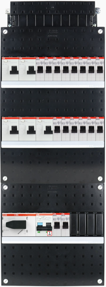 ABB 3-fase groepenkast busboard - 16 groepen met PV 1-fase