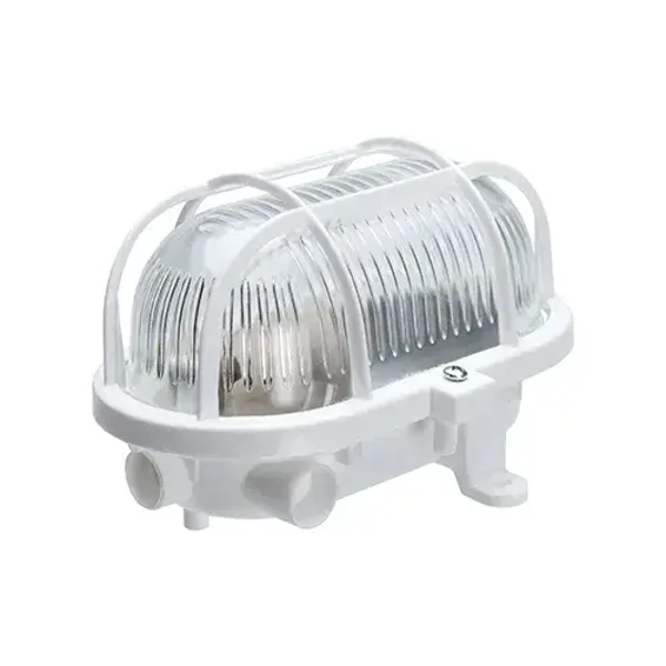 Nova bulleye lamp 17 cm E27 glas met kunststof korf wit