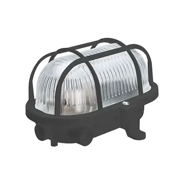 Nova bulleye lamp 17 cm E27 glas met kunststof korf zwart