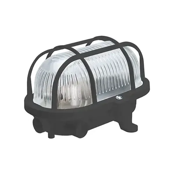 Nova bulleye lamp 17 cm E27 kunststof kap en korf zwart