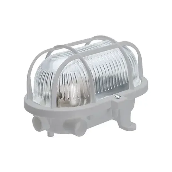 Nova bulleye lamp 17 cm E27 glas met kunststof korf grijs