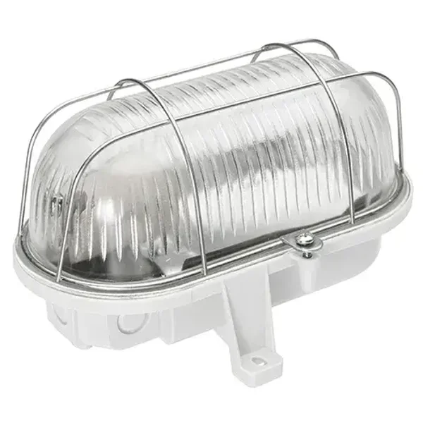 Nova bulleye lamp 20 cm E27 glas met stalen korf wit