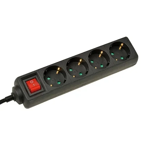 VB stekkerdoos met schakelaar 4V 3x1,5 zwart