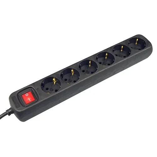 VB stekkerdoos met schakelaar 6V 3x1,5 zwart