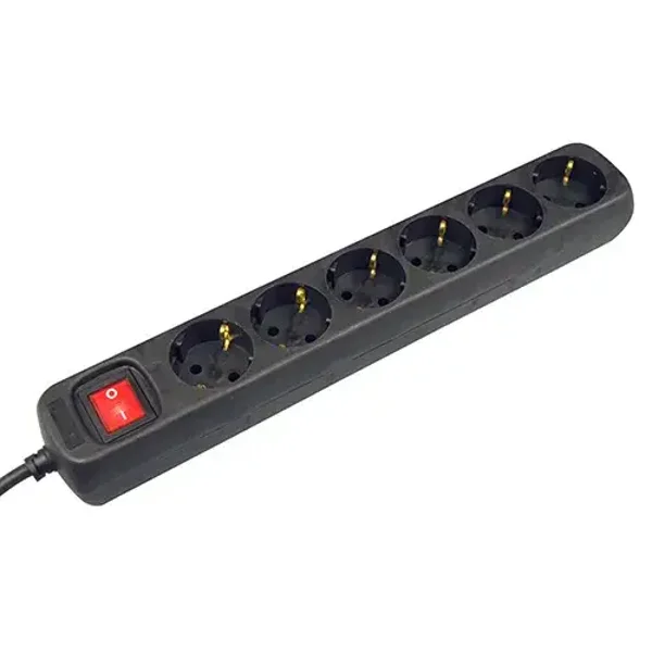 VB stekkerdoos met schakelaar 6V 3x1,5 zwart