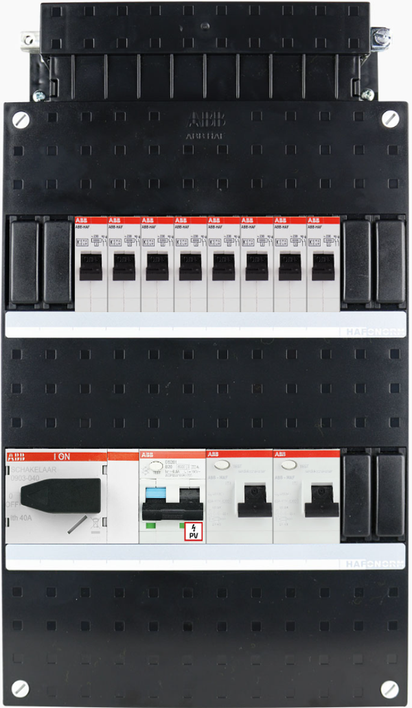 ABB 3-fase groepenkast busboard - 8 groepen met PV 1-fase