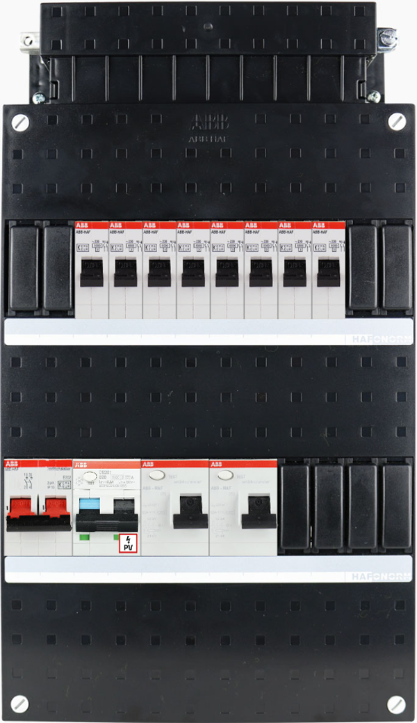 ABB 1-fase groepenkast busboard - 8 groepen met PV 1-fase