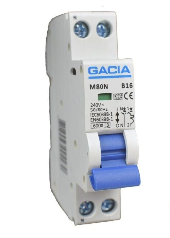 Gacia/SEP installatieautomaat B-karak 1P+N