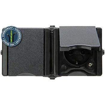 Kopp spatwaterdicht wcd met randaarde 2V horizontaal voorbedraad - ProAQA zwart