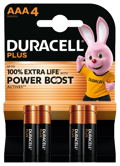 Duracell power plus 4x AAA 1,5V