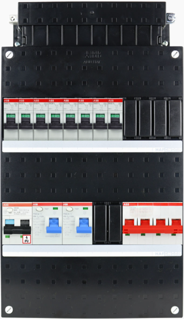ABB 3-fase groepenkast SN201 - 8 groepen met PV 1-fase