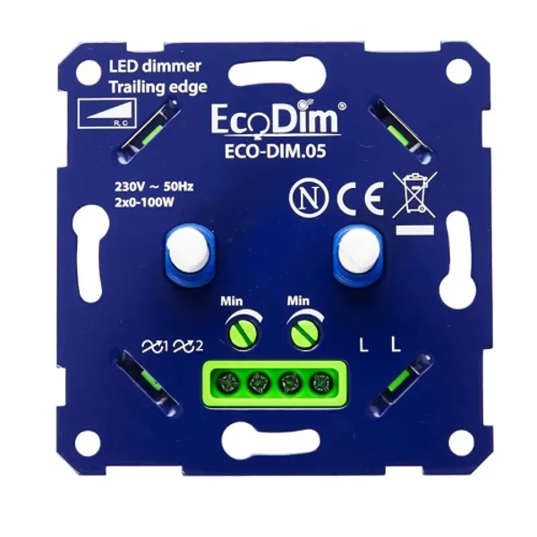 Eco led dimmer universeel  duo 100W fase afsnijding