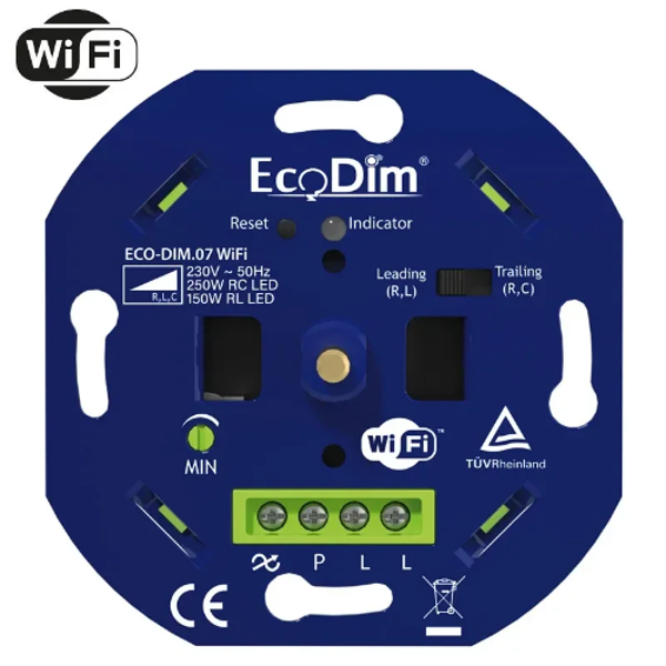 Eco wifi led dimmer druk/draai 250W