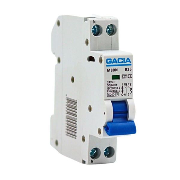 Gacia installatieautomaat B-karak 1P+N
