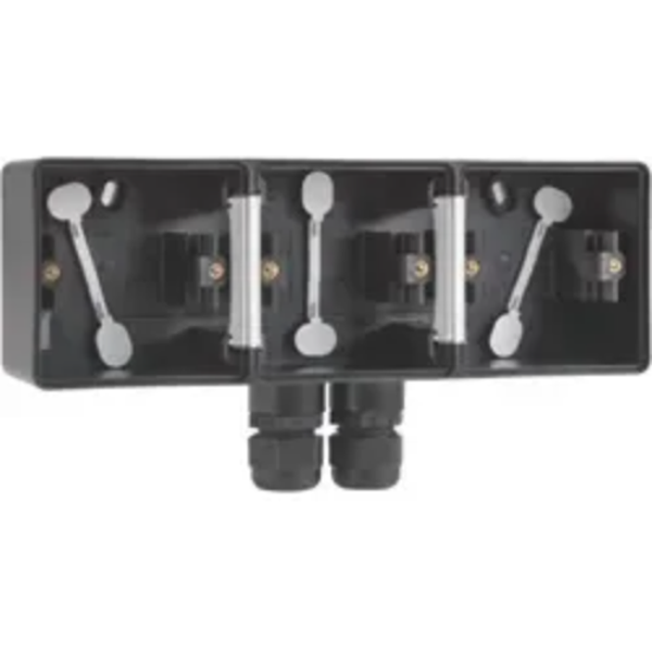Niko Hydro 3V opbouwdoos horizontaal met 2xM20 wartel zwart