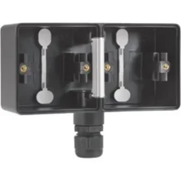 Niko Hydro 2V opbouwdoos horizontaal met 1xM20 wartel zwart