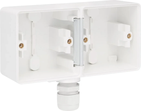 Niko Hydro 2V opbouwdoos horizontaal met 1xM20 wartel wit