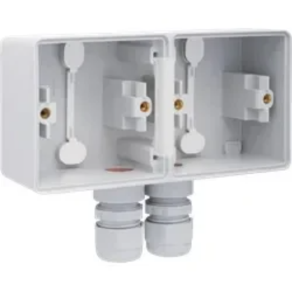 Niko Hydro 2V opbouwdoos horizontaal met 2xM20 wartel grijs