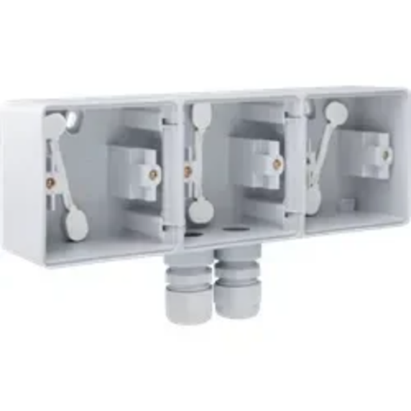 Niko Hydro 3V opbouwdoos horizontaal met 2xM20 wartel grijs