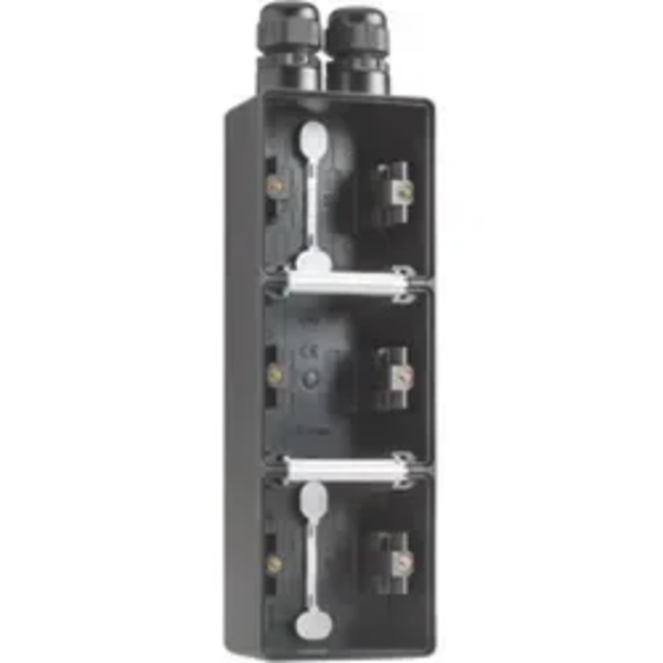 Niko Hydro 3V opbouwdoos verticaal met 2xM20 wartel zwart