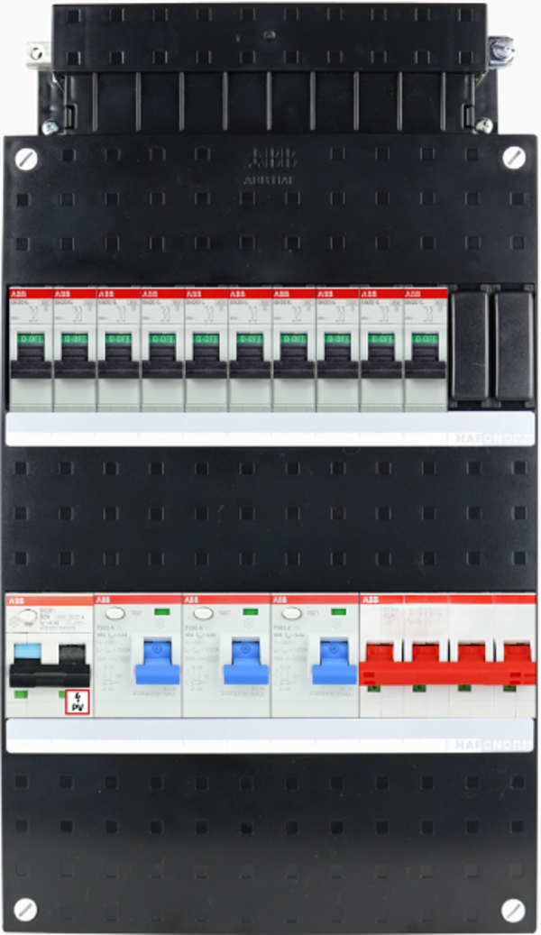 ABB 3-fase groepenkast SN201 - 10 groepen met PV 1-fase