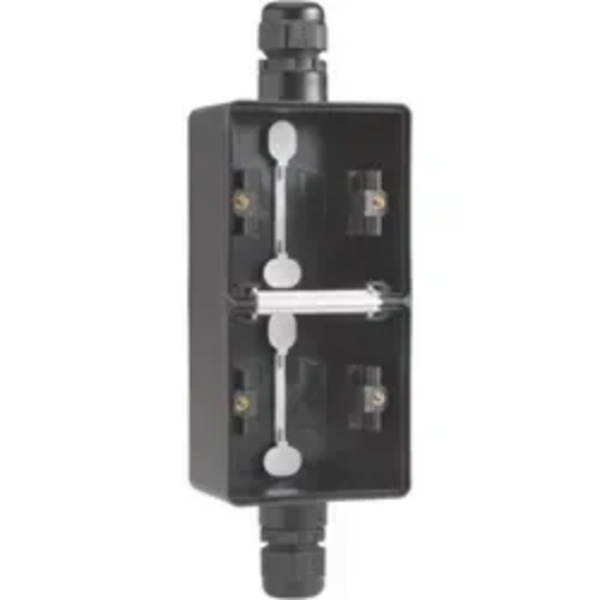 Niko Hydro 2V opbouwdoos verticaal met 2xM20 wartel zwart