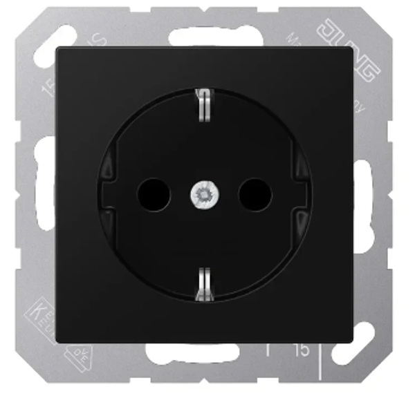 Jung wcd met randaarde 1V - A550 mat zwart