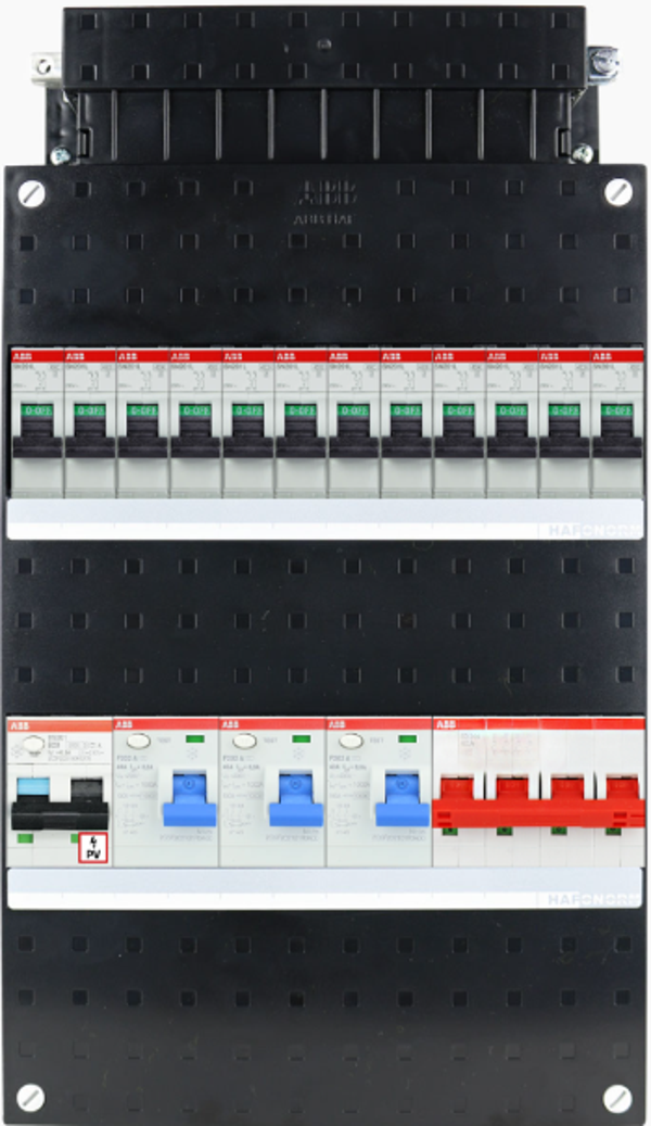 ABB 3-fase groepenkast SN201 - 12 groepen met PV 1-fase