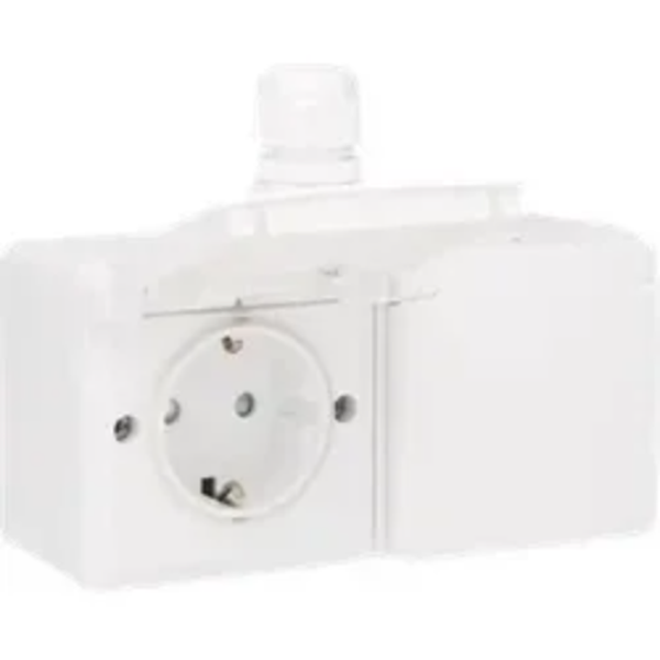 Niko Hydro 2V wcd met randaarde horizontaal wit - insteek