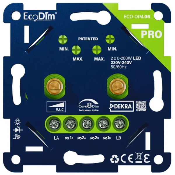 Eco Pro led dimmer universeel duo 200W fase aan- en afsnijding