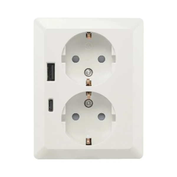 Ion wcd met randaarde 2V + USB A/C - alpin wit