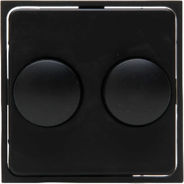 Kopp afdekplaat duo dimmerknop - HK07 mat zwart