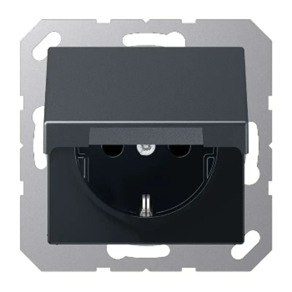 Jung wcd met randaarde 1V + klapdeksel - A550 mat antraciet