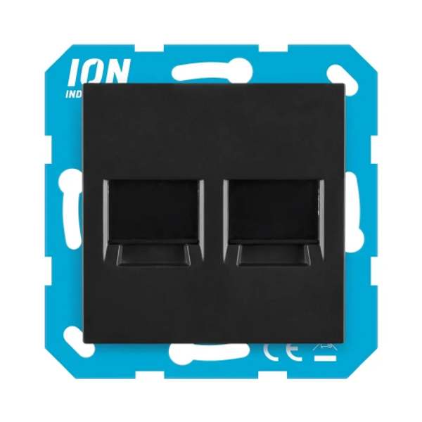 Ion centraalplaat modular jack 2-voudig - mat zwart