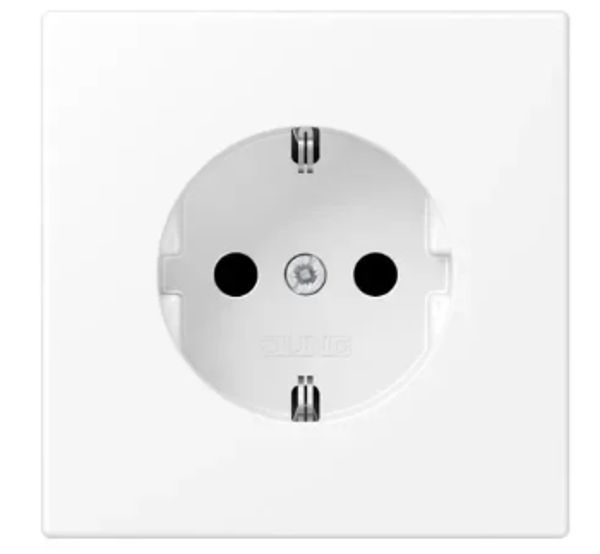 Jung wcd met randaarde 1V + aanraakbeveiliging - LS990 mat wit