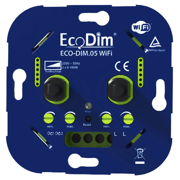 Eco wifi led dimmer duo 100W fase afsnijding (RC)