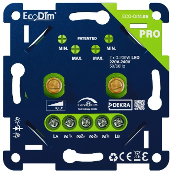 Eco universeel duodimmer LED 2x0-200W aan- en afsnijding
