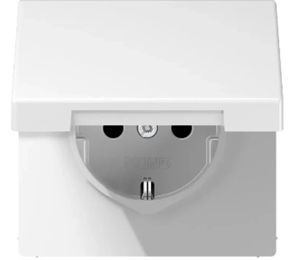 Jung wcd met randaarde 1V + klapdeksel - LS990 wit