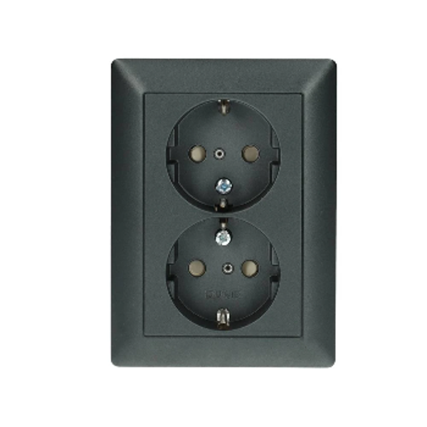 Jung wcd met randaarde 2V + aanraakbeveiliging - LS990 antraciet