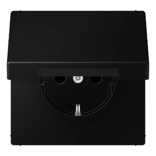 Jung wcd met randaarde 1V + klapdeksel - A550 mat zwart