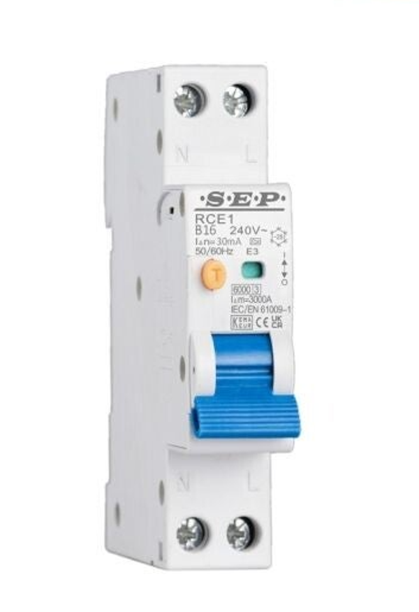 Gacia/SEP aardlekautomaat B-karak 30mA 1P+N 1 module