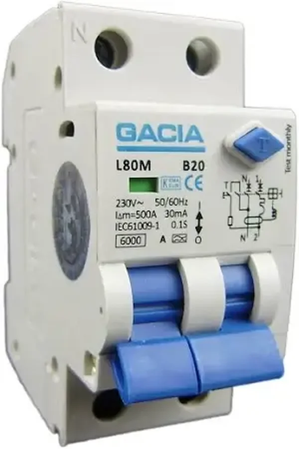 Gacia/SEP aardlekautomaat B-karak 300mA 1P+N 2 module