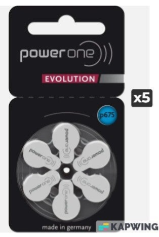 Pile 675 Power One Evolution —  Plaquette de 6 Piles