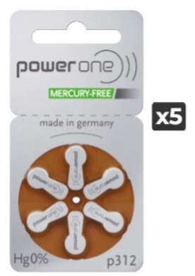 Pile 312 Power One —  Plaquette de 6 Piles
