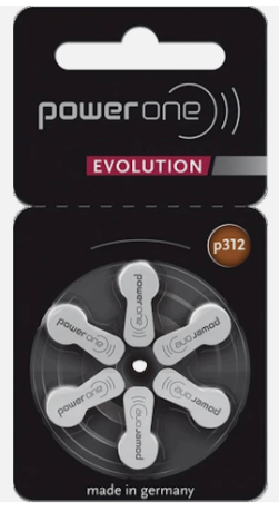 Pile 312 Power One Evolution —  Plaquette de 6 Piles